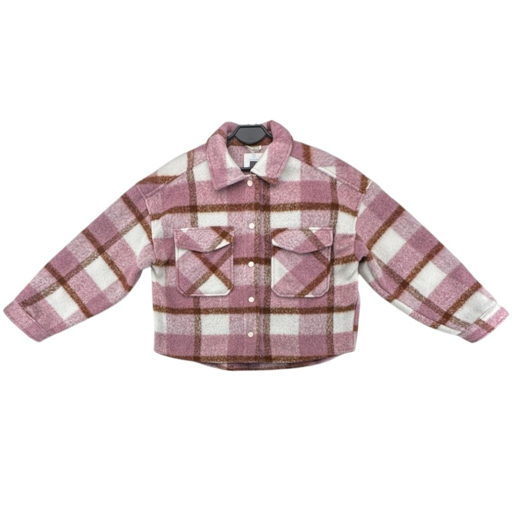 Primark Pink and Brown Plaid Shacket (Shirt Jacket)